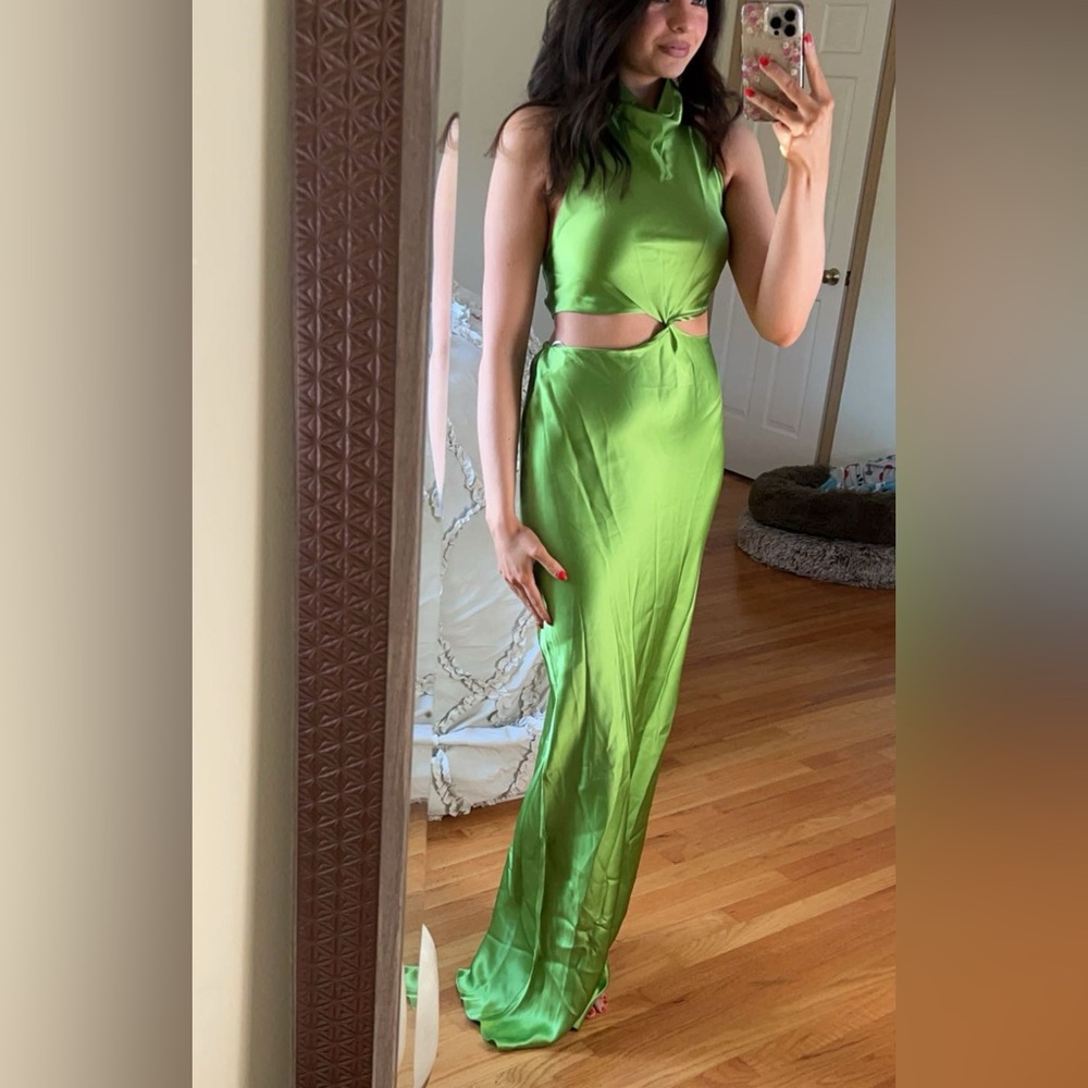 Amanda Uprichard Aloe Satin Maxi Dress